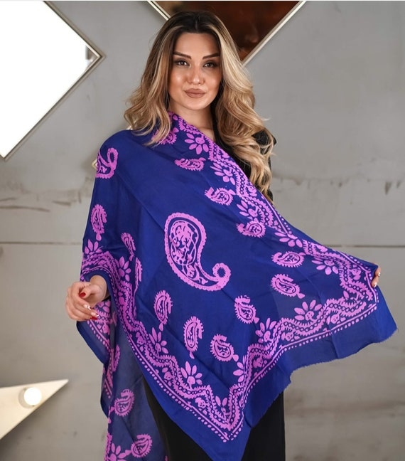 Ethnic Scarf Ethnic Silk Shawl Oriental Scarf Silk Paisley 