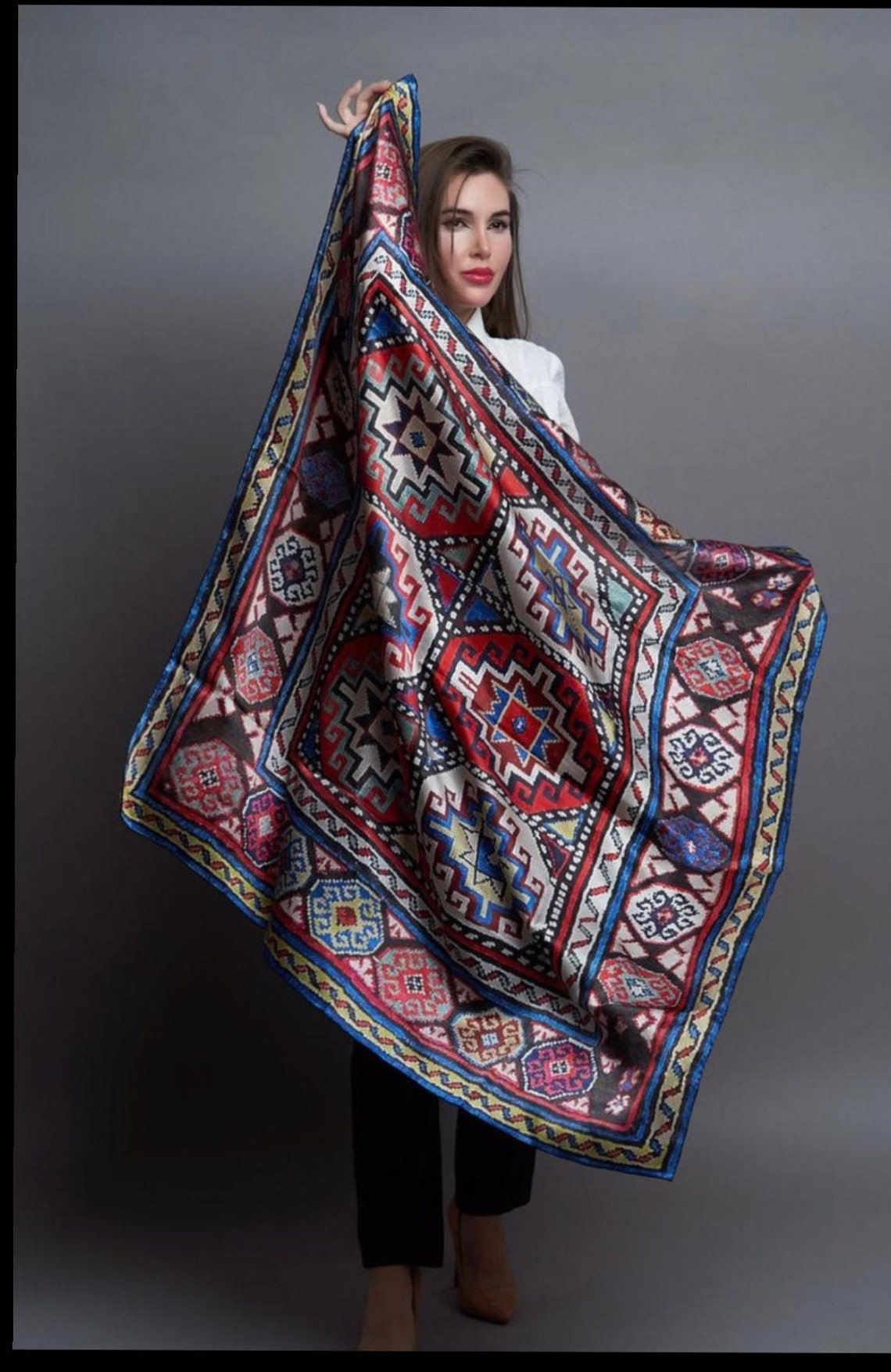 Foulard Châle Pashmina Noir - Femme - Ethnique - Souple Et Chic - Neuf
