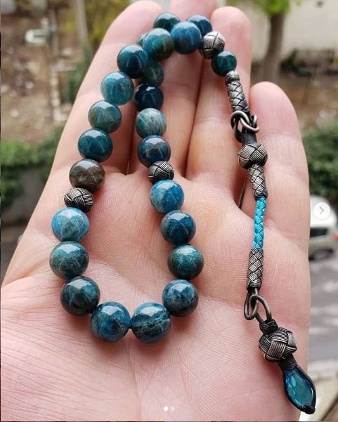 Handmade Sterling Silver Natural Stone Misbaha Prayer Beads Etsy