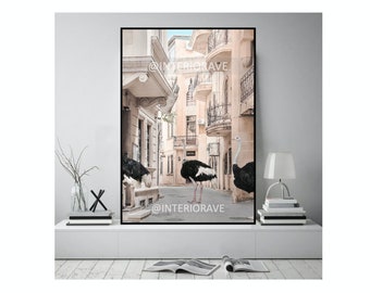 Hotel Entourage Wall Art canvas ready to hang print vintage interior design artwork wall decor original animal photography interior ave