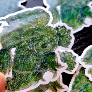 Pegatina de pez Betta, pez verde, pegatina de pescado, pegatina impermeable de vinilo