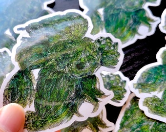 Betta fish sticker, green fish, fish sticker, vinyl waterproof sticker