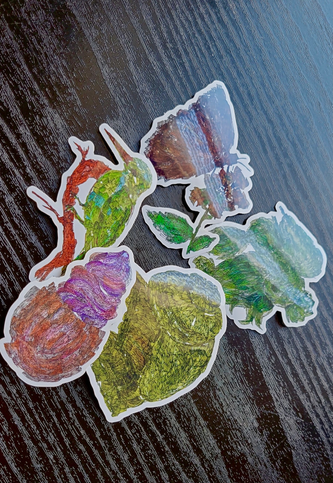 Sticker Set Vinyl Waterproof Sticker Glossy Finish Butterfly Snail