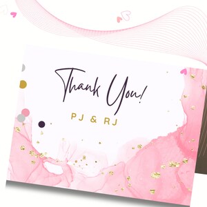 Plantilla Canva /Tarjeta de agradecimiento/Rosa /Gratitud /Descarga instantánea /digital/ Evento de agradecimiento/ Tarjeta de agradecimiento digital/ Tarjetas de agradecimiento plegadas/