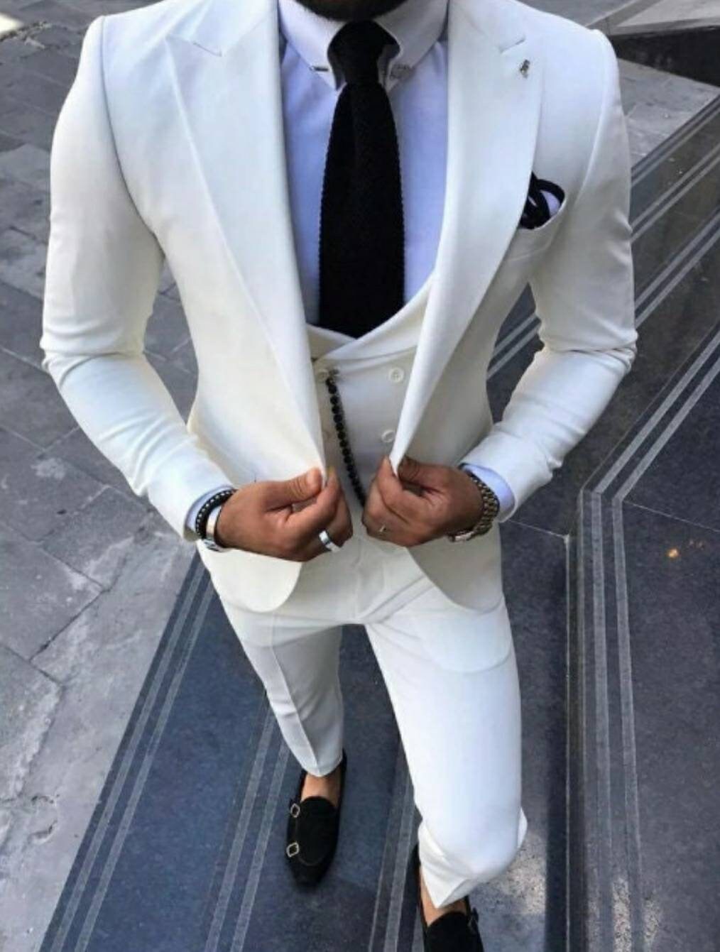 Mens white casual clearance suit