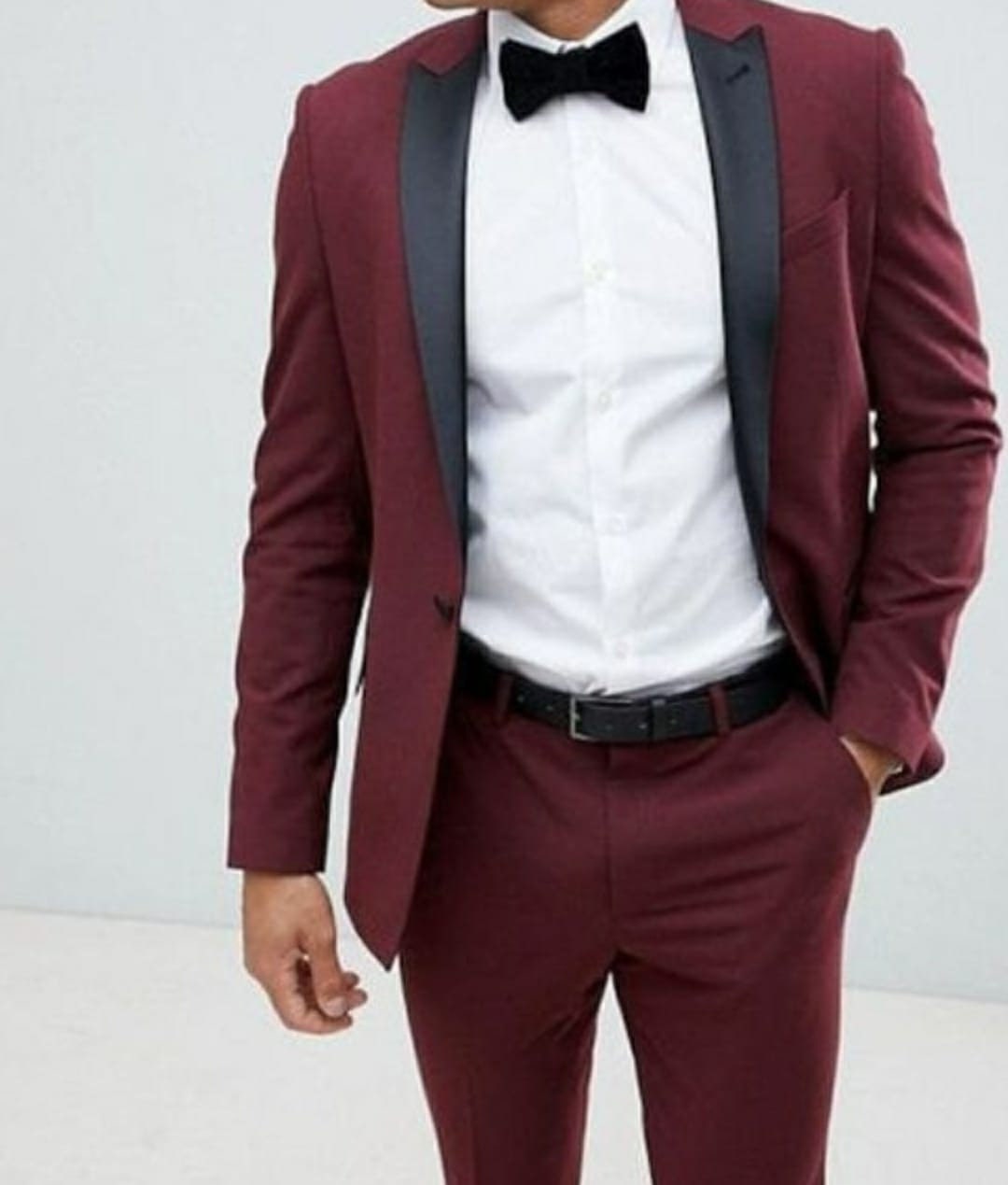 Man Burgundy 2 Piece Suitprom, Party Wear Suitdinner Outwearwedding