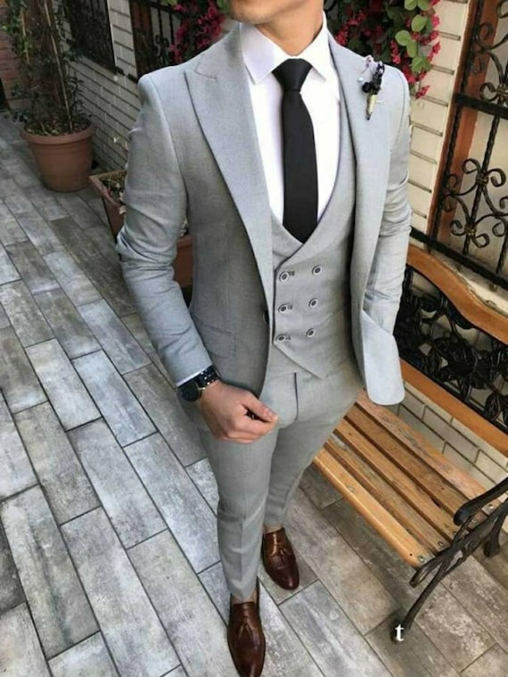 Men 2 Piece Suit Grey Tuxedo Suit Perfect for Wedding One Button Suits,  Tuxedo Suits, Dinner Suits, Wedding Groom Suits, Bespoke for Men -   Canada