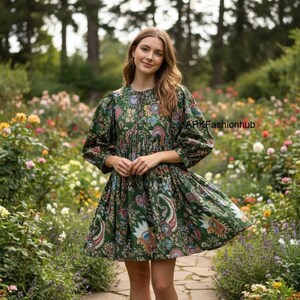 Floral Women Wear Dress, Midi Dress, Mini Dress, Long Block Print Dress, Cotton summer dress, girl dress, Mom Outfit Dress, Gifts For Her