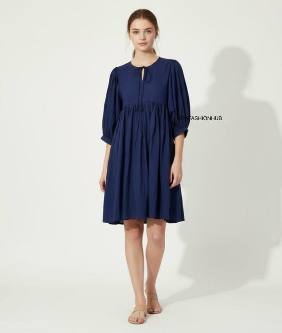 soft cotton midi dress Cotton Crochet Scalloped Midi Dress