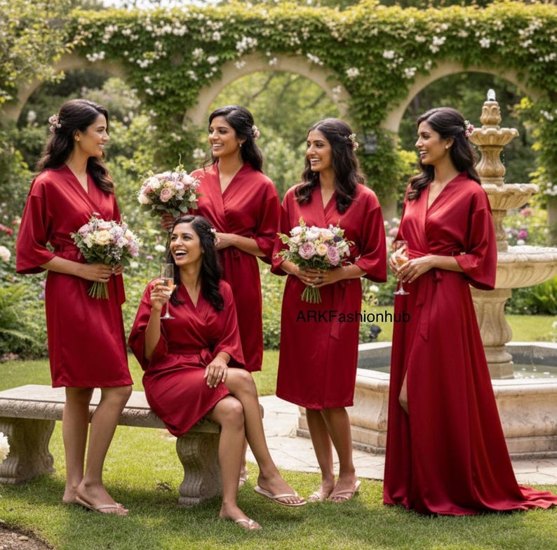 Bench Robe Red Silk Satin Kimono Robe With 3/4 Sleeves | Red Robe | Amazing Style ...
