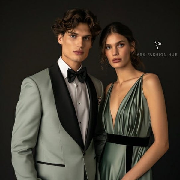 Sage Green Suits For Men, Men Suits 2 piece, Slim fit Suits, One Button Suits, Dinner Suit, Wedding Groom And Groomsmen suits