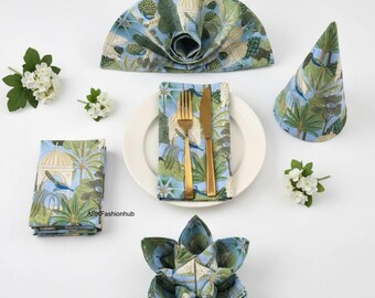 Handmade Indian Cotton Napkins | Hand-Printed Block Print Napkin Set | Eco-Friendly Table Decor