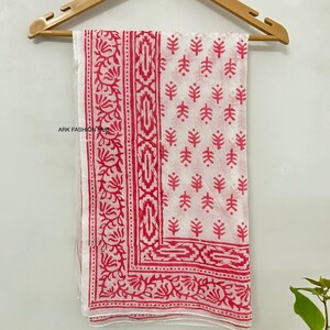 Pareo de playa de tela suave con estampado floral indio, hecho a mano, de voile de algodón puro y suave, para mujer, verano, playa ... verano, playa, verano, playa, verano