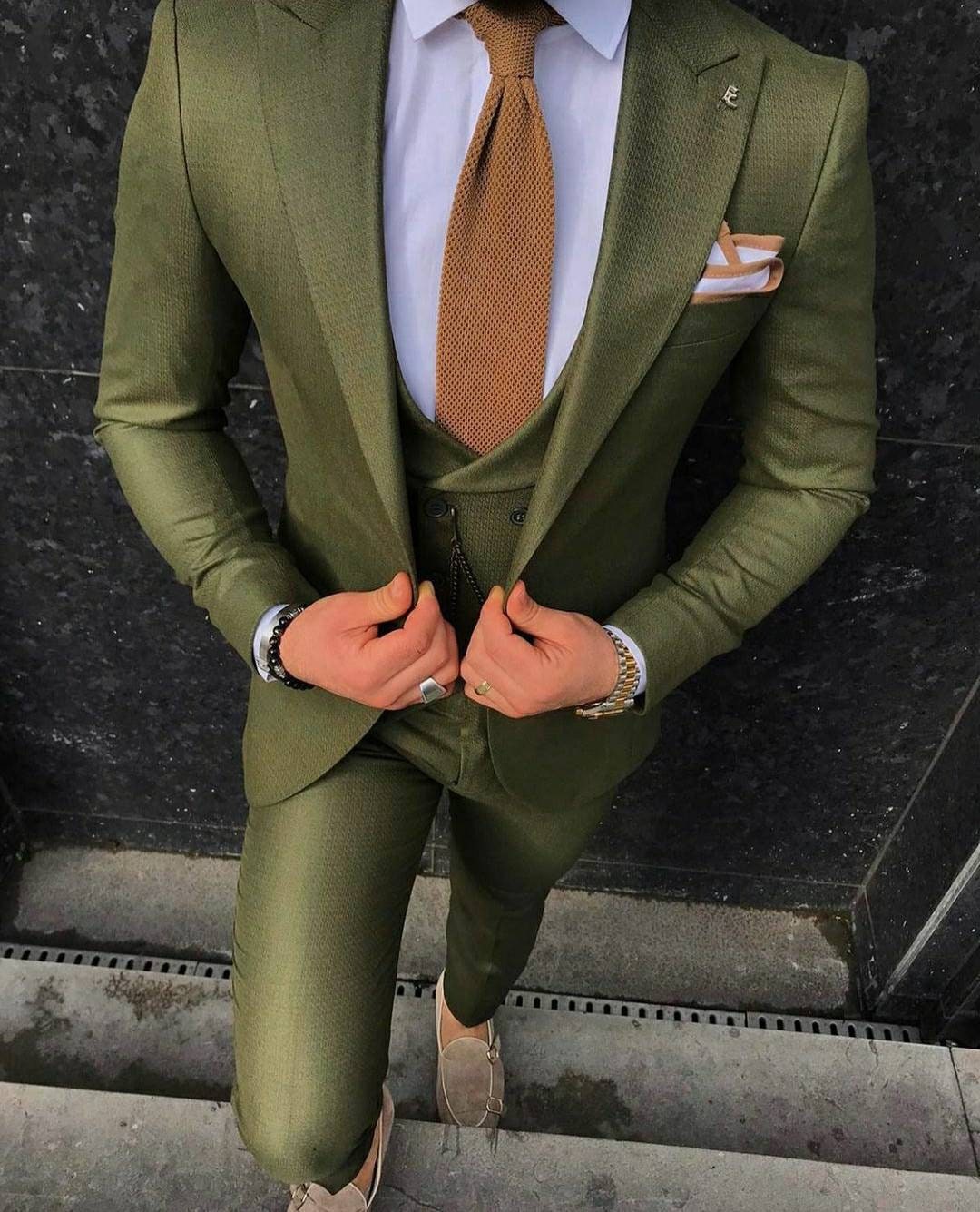 Green High Quality Men 3 Piece Suits for New Fashion Suits Wedding Wear ...