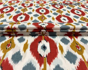 White Background Indian Hand Block Print Fabric Indian Cotton Fabric Dressmaking Home Decor Pillow Curtain Quilting Women Fabric.