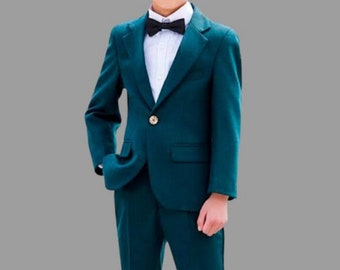 Boys Teal Blue Suits 3 Piece Slim Fit Stylish Wedding Suit Boy's Suit Kid's Clothing Toddler Suits Hand Made Suits Boy's Party Wear Suit