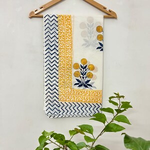 Pareos de playa indios con estampado de bloques a mano, tela de voile suave, bufanda de voile de algodón suave y puro, pareo de playa de verano para mujer, estampado floral