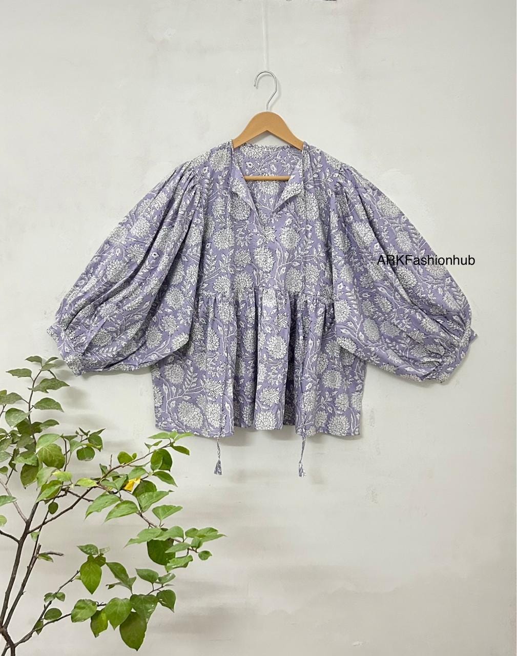 Indian Hand Made Cotton Blouse Beautiful Print Top, Jaipur Printed Blouse, Women Best Tailored Blouse, Mom Outfit Loose Shopping Travel Top