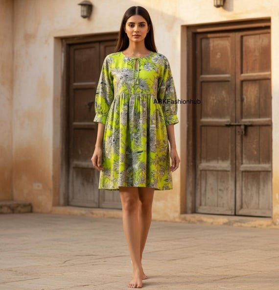 etsy indian cotton dresses Indian Cotton Dress