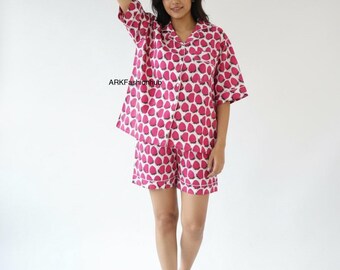 Artisan Handmade Cotton Loungewear – Women’s Floral Night Set