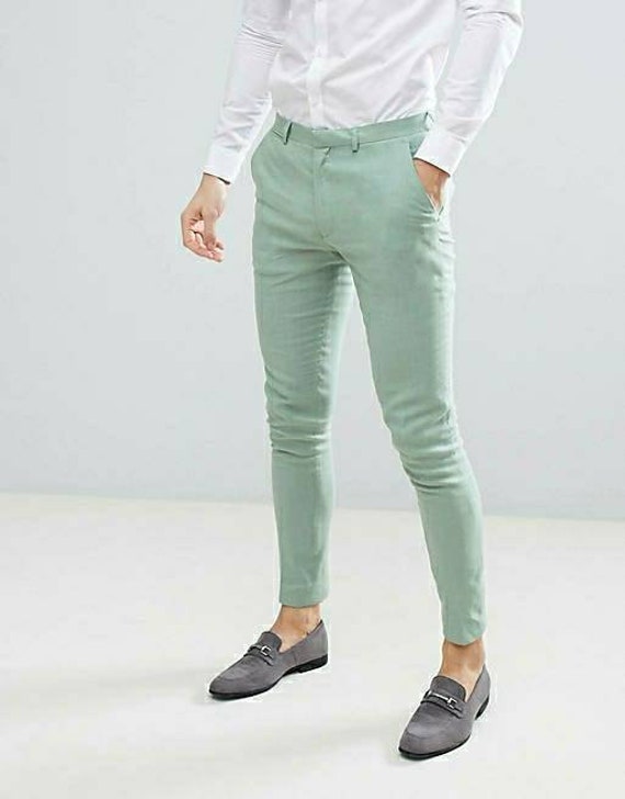 Forever New Sea Green Slim Fit Mid Rise Pants