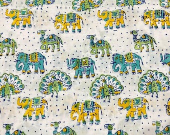 Hand Block Print 100% Cotton Indian Fabric Dress Fabric Home Decor Curtain Pillow Fabric Quilting Fabric Men Women Kids Cloth Fabric