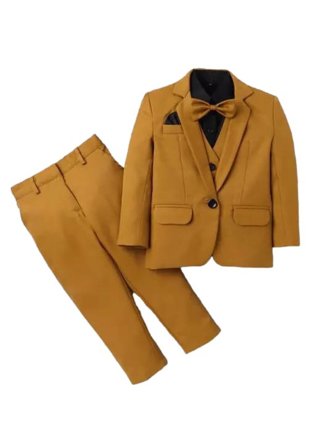Boys Mustard Suits 3 Piece Slim Fit Stylish Wedding Suit Etsy