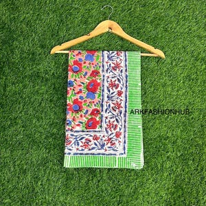 Pareo playero de tela suave con estampado floral, hecho a mano, de voile de algodón puro y suave, para mujer, verano, con estampado floral.