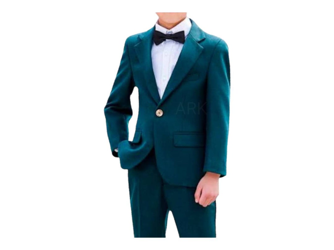 Kid's Boy's Stylish Teal Blue Wedding Suit Boy's Etsy
