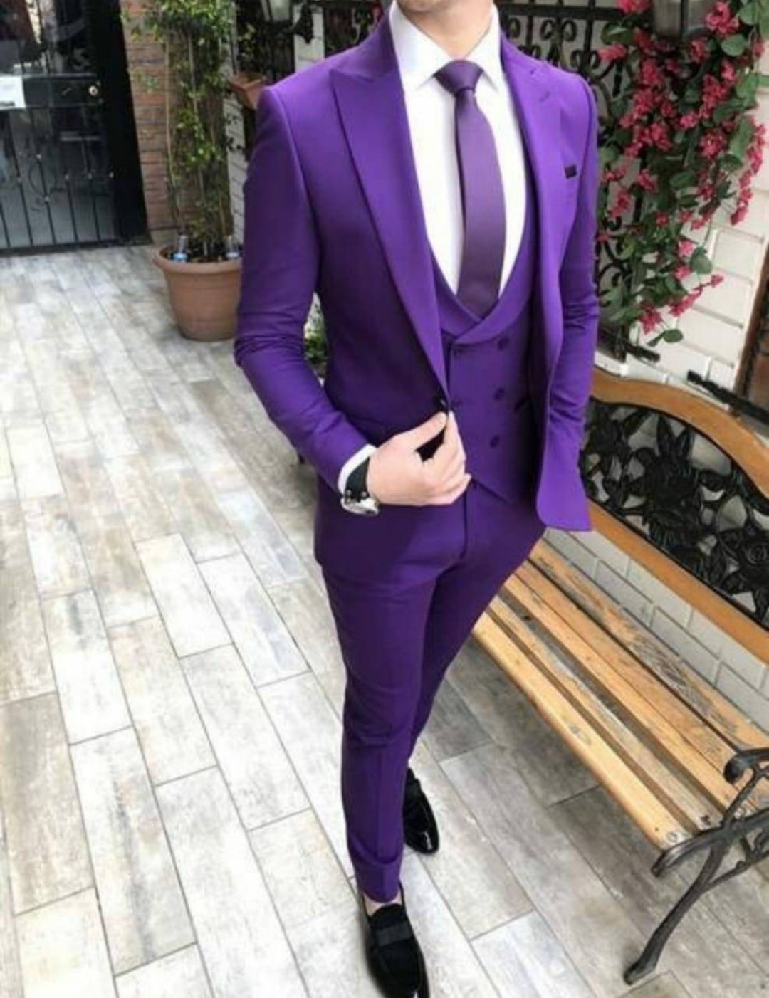Men Suits Purple 3 Piece Slim Fit Elegant Formal Fashion Suits - Etsy