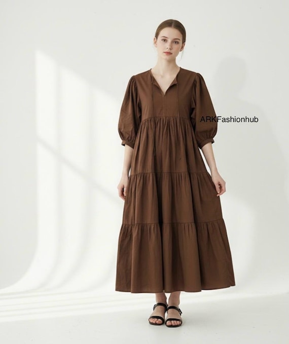 Plain Cambric Cotton Dress | Soft Lightweight Everyday Outfit for Women | Simple Summer Daily Wear Plain Cambric Cotton Dress | Soft Lightweight Everyday Outfit for Women | Simple Summer Daily Wear