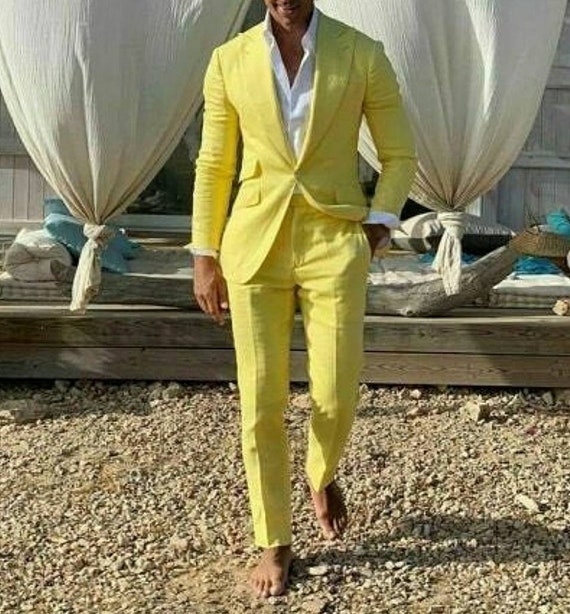 Light Grey Suit & Gold Tie | Suit for Weddings & Events