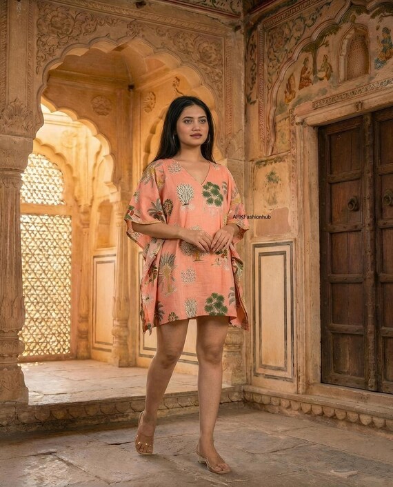 knee length dresses for ladies Elora Bloom Mini Kaftan main image 0