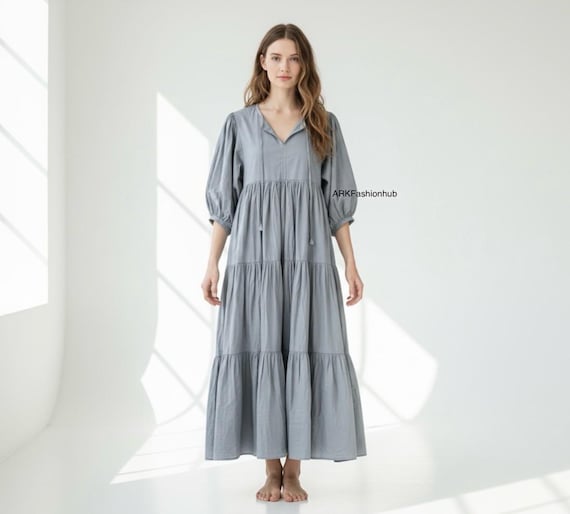 cotton cambric dress Pure Cotton Cambric Dress | Sustainable Simple Outfit | Light Comfortable  Everyday Wear