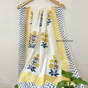 Pareo playero de gasa suave con estampado floral indio, hecho a mano, de algodón puro y suave, para verano, para mujer.