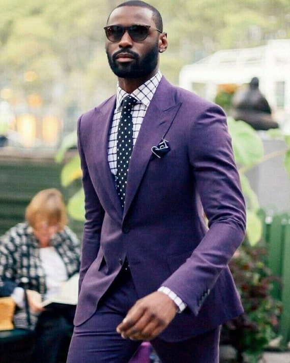 Men Suits Purple 2 Piece Slim Fit Eligent Designer Suit Men Stylish Wedding  Wear Suit Men Groom Wear Suit Bespoke Foe Men 