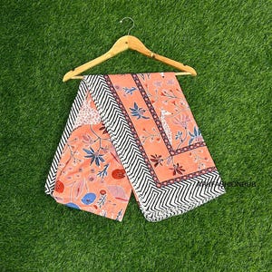 Sarong de algodón con estampado a mano: pareo playero indio