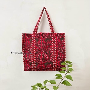Hand Block Print Tote Bag, Quilted Tote Bag, Block Printed Tote Bag, Beach Shoulder Bag, Large Quilted Bag, Women Shopping Bag.