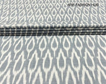 Light Grey Print Soft Cotton Fabric, Indian Handmade Fabric By The Yard, Sewing And Quilting Fabric Women Dressmaking Fabric Clothing Fabric