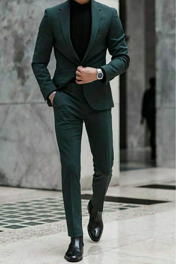 Custom Men's West Slim Fit Green Suits Groom Dress Ball Fashion Trends  Latest Jacket Pants Terno Masculino 2 Pcs(jacket+pant) - Suits - AliExpress