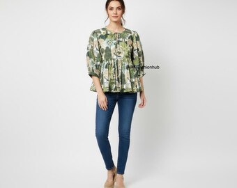 Breathable Cotton Tunic for Women, Perfect for Casual Outings and Travel