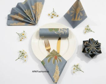 Eco-Friendly Cotton Dinner Napkins | Indian Block Printed | Reusable Table Decor