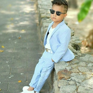 KIDS & BOYS Sky Blue 2 Piece Slim fit Suit Wedding wear Groom wear Suit Bespoke