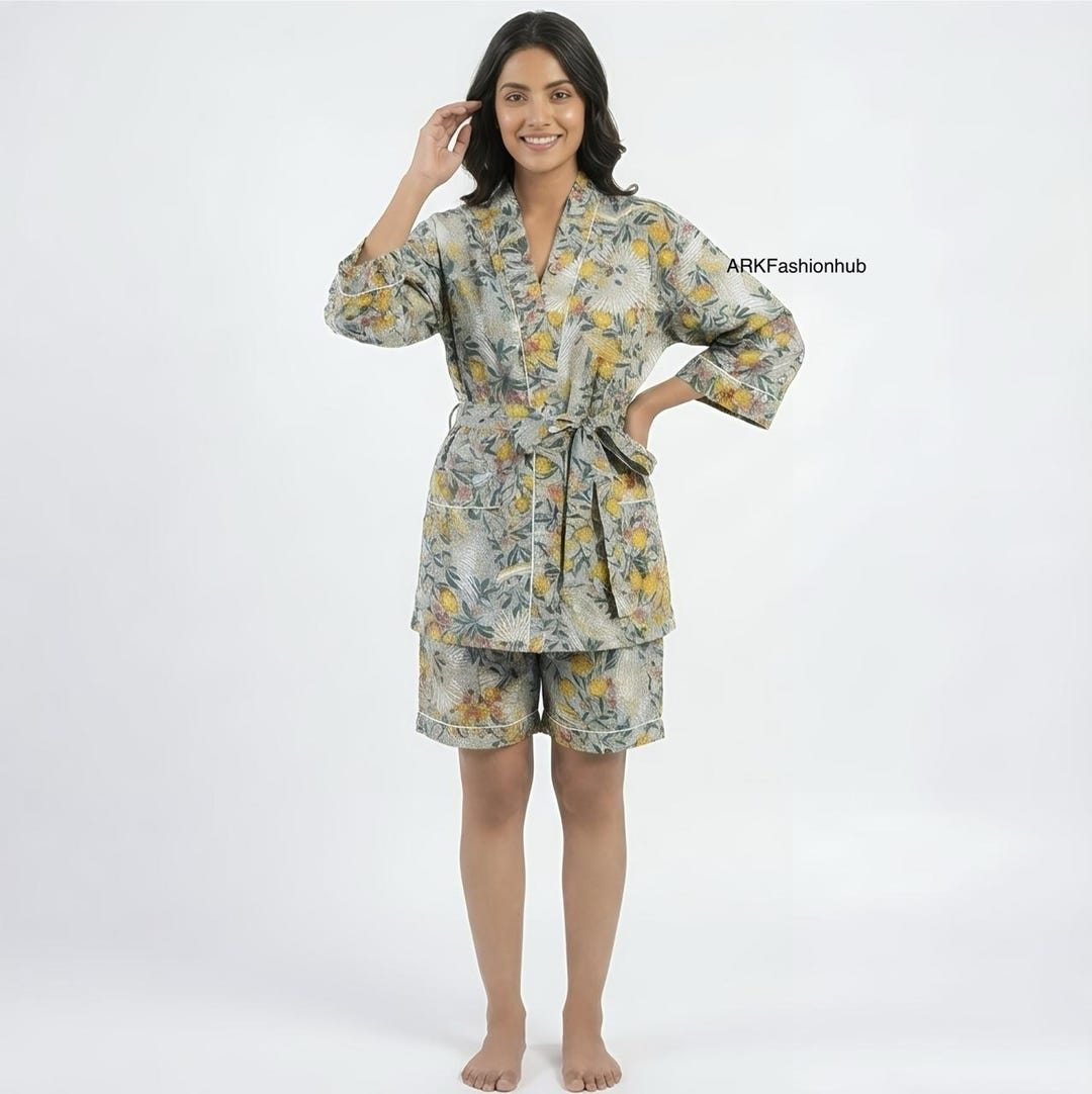 Simple Lounge Clothing– Two Piece Robe Outfit - Etsy