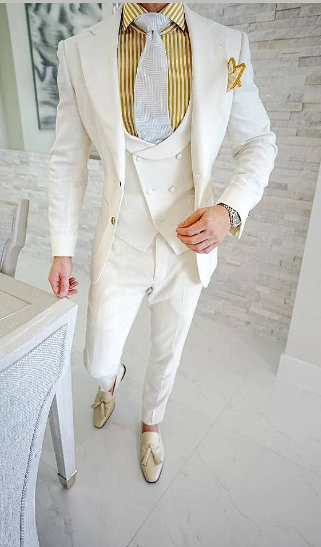 Buy Hangup Green & White Slub Three Piece Suit for Men Online @ Tata CLiQ
