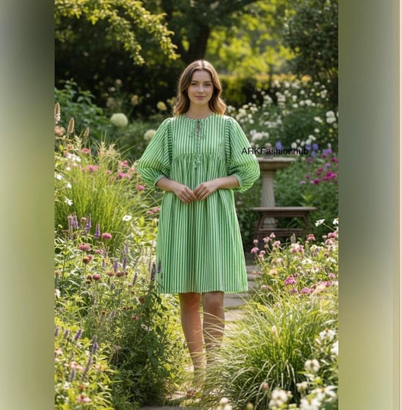 striped cotton summer dresses Amazon.com: Tshirt Dress Women Summer Striped Dress Lapel 3/4 Sleeve Maxi Dresses Button Down Side Split Belted Dresses 2025 Blue : Clothing, Shoes & Jewelry