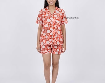 Floral Handcrafted Cotton Nightwear Set | Comfortable Sleep and Loungewear Outfit for Women