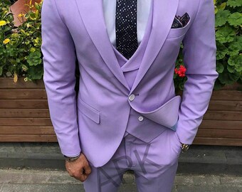 purple suits and dresses