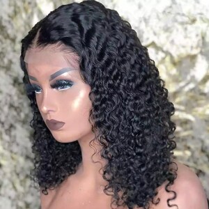 HD Short Brazilian Curly Wave 13x4 Frontal Lace Front Human Hair Wig