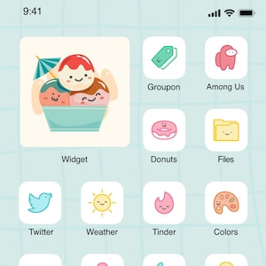 Cute Aesthetic theme, iOS 14 icons, Adorable app covers, iPhone and iPad iOS icon, Kawaii icons, Pastel ios 14, Cover apps for iPhone